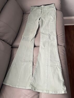 Band of Gypsies Light Sage Green Flared Jeans